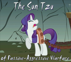 Size: 909x795 | Tagged: artist needed, safe, edit, edited screencap, screencap, rarity, pony, unicorn, a dog and pony show, complaining, crying, drama, eyes closed, female, image macro, mare, marshmelodrama, one hoof raised, raised hoof, rarity being rarity, solo, sun tzu, whining