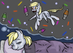 Size: 1344x978 | Tagged: safe, artist:dimetrodondanya, derpy hooves, pegasus, pony, female, lava lamp, mare, sleeping