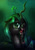 Size: 2480x3508 | Tagged: safe, artist:tony-retro, queen chrysalis, changeling, changeling queen, antagonist, digital art, drool, solo, tongue out