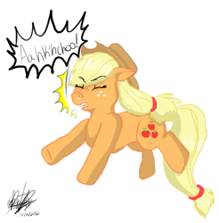 Size: 629x640 | Tagged: safe, artist:pichipachipaw, applejack, earth pony, pony, mucus, sick, sneezing, sneezing fetish, snot