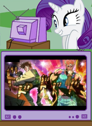 Size: 563x769 | Tagged: safe, rarity, pony, unicorn, exploitable meme, fabulous, jojo pose, jojo's bizarre adventure, lip bite, tv meme