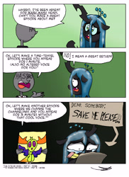 Size: 5100x7014 | Tagged: safe, artist:ringteam, queen chrysalis, thorax, changedling, changeling, changeling queen, absurd resolution, changeling drama, comic, king thorax, lucifer hasbro