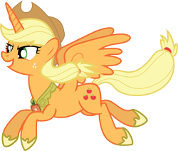 Size: 5018x4262 | Tagged: safe, artist:mysteriouskaos, applejack, alicorn, earth pony, pony, .ai available, absurd resolution, applecorn, simple background, transparent background, vector