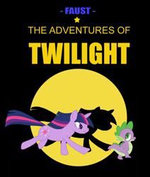 Size: 1086x1280 | Tagged: safe, artist:vectoredthrust, derpibooru import, spike, twilight sparkle, dragon, crossover, parody, reference, the adventures of tintin, tintin