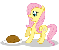 Size: 576x488 | Tagged: safe, artist:foreverincompetent, fluttershy, pegasus, pony, female, mare, pink mane, turkey, yellow coat