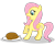 Size: 576x488 | Tagged: safe, artist:foreverincompetent, fluttershy, pegasus, pony, female, mare, pink mane, turkey, yellow coat