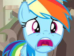 Size: 1429x1080 | Tagged: safe, derpibooru import, screencap, rainbow dash, pegasus, pony, daring done?, cropped, solo