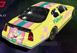 Size: 520x360 | Tagged: safe, fluttershy, pegasus, pony, car, chevrolet, chevrolet monte carlo, nascar