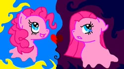 Size: 900x502 | Tagged: safe, artist:ceenova, pinkie pie, earth pony, pony, crying, duality, ms paint, pinkamena diane pie