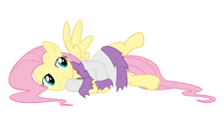 Size: 3000x1714 | Tagged: safe, artist:alexiy777, fluttershy, pegasus, pony, bathrobe, bedroom eyes, clothes, female, robe, show accurate, simple background, solo, transparent background, vector