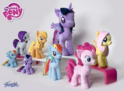 Size: 657x482 | Tagged: safe, derpibooru import, applejack, fluttershy, pinkie pie, rainbow dash, rarity, twilight sparkle, twilight sparkle (alicorn), alicorn, pony, famosa, irl, nici, official, photo, plushie, spain, spanish