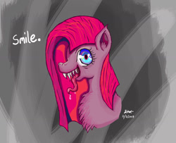 Size: 1280x1038 | Tagged: safe, artist:milliemonster, pinkie pie, earth pony, pony, female, mare, pink coat, pink mane, pinkamena diane pie, solo