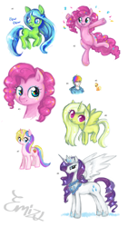 Size: 1066x1891 | Tagged: safe, artist:emizu, applejack, holly dash, pinkie pie, rainbow dash, rarity, oc, alicorn, alicorn oc, alicornified, humanized, race swap, raricorn