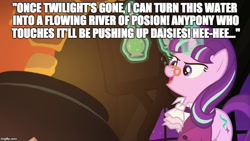 Size: 800x450 | Tagged: safe, edit, edited screencap, screencap, snowfall frost, starlight glimmer, pony, unicorn, a hearth's warming tail, caption, final fantasy, final fantasy vi, image macro, kefka palazzo, meme, poison, quote