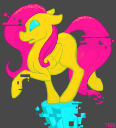 Size: 614x676 | Tagged: safe, artist:tigs, fluttershy, pegasus, pony, female, glitch, mare, solo