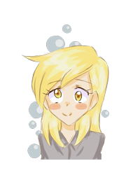 Size: 1600x2000 | Tagged: safe, artist:cheryl-jum, derpy hooves, blonde hair, clothes, female, humanized, smiling, solo