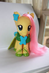 Size: 730x1095 | Tagged: safe, artist:emmyzbunny, fluttershy, pony, clothes, custom, dress, fashion style, gala, gala dress, irl, photo, solo, toy