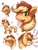 Size: 960x1280 | Tagged: safe, artist:g, applejack, earth pony, pony, facial expressions, japanese, pixiv, sketch dump, solo