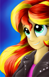 Size: 1650x2550 | Tagged: safe, artist:grennadder, sunset shimmer, equestria girls, clothes, female, solo, two toned hair