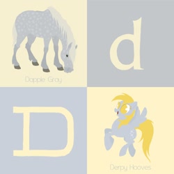 Size: 900x900 | Tagged: safe, artist:citron--vert, derpy hooves, horse, pegasus, pony, alphabet, d, female, mare