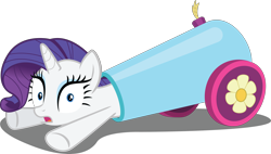 Size: 6290x3572 | Tagged: safe, artist:the-crusius, rarity, pony, unicorn, spike at your service, party cannon, pony cannonball, simple background, transparent background, vector