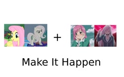 Size: 960x600 | Tagged: safe, fluttershy, pegasus, pony, discorded, exploitable meme, flutterbitch, inner moka, make it happen, moka, rosario to vampire