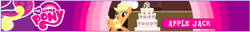 Size: 732x94 | Tagged: safe, screencap, applejack, earth pony, pony, misspelling, my little pony logo, name, official, the hub