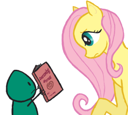 Size: 500x448 | Tagged: artist needed, safe, fluttershy, pegasus, pony, book, crossover, earthbound, mother, nintendo, tenda