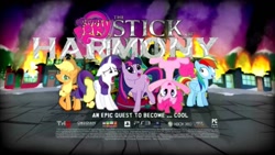 Size: 1280x720 | Tagged: safe, derpibooru import, edit, applejack, pinkie pie, rainbow dash, rarity, twilight sparkle, earth pony, pegasus, pony, unicorn, playstation 3, ponyville and the stick of harmony, south park, south park: the stick of truth, thq, xbox 360