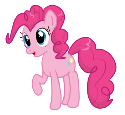 Size: 454x415 | Tagged: safe, artist:melipuffles, pinkie pie, earth pony, pony, female, mare, pink coat, pink mane, simple background, solo, transparent background