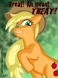 Size: 540x720 | Tagged: safe, artist:texasuberalles, applejack, earth pony, pony, cowboy hat, female, halloween, hat, mare, solo