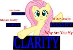 Size: 900x619 | Tagged: safe, artist:gray-gold, fluttershy, pegasus, pony, female, lyrics, mare, zedd