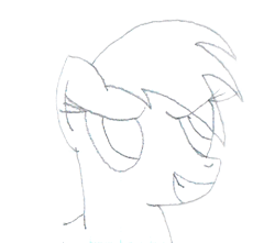 Size: 456x403 | Tagged: safe, artist:fragilelittledreamer, derpibooru import, rainbow dash, pegasus, pony, crude sketch, monochrome, simple background, sketch, solo, traditional art, transparent background