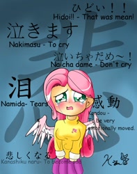 Size: 790x1004 | Tagged: safe, artist:kei-waza, fluttershy, clothes, humanized, japanese, skirt, sweater, sweatershy, winged humanization