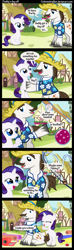 Size: 1200x4050 | Tagged: safe, artist:coltsteelstallion, hondo flanks, rarity, pony, unicorn, ball, baseball, baseball bat, comic, cute, fabric, filly, fishing rod, measuring tape, raribetes, tower of pimps