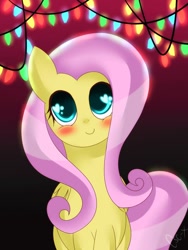 Size: 600x798 | Tagged: safe, artist:csc-x, fluttershy, pegasus, pony, blushing, female, mare, pink mane, yellow coat