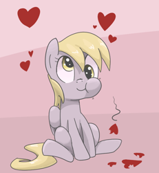 Size: 600x650 | Tagged: safe, artist:spicyhamsandwich, derpy hooves, pegasus, pony, female, heart, mare, solo, valentine's day