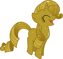 Size: 5000x4615 | Tagged: safe, artist:mrcbleck, rarity, pony, unicorn, absurd resolution, eyes closed, happy, luster dust, luster dust-ified, open mouth, rarigold, simple background, solo, transparent background, vector