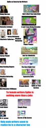 Size: 1738x4778 | Tagged: safe, derpibooru import, screencap, applejack, fluttershy, garble, granny smith, owlowiscious, pinkie pie, rainbow dash, rarity, spike, twilight sparkle, twilight sparkle (alicorn), unicorn twilight, winona, alicorn, dog, unicorn, dragon quest, equestria girls, equestria girls (movie), it ain't easy being breezies, just for sidekicks, owl's well that ends well, power ponies (episode), secret of my excess, simple ways, spike at your service, amy keating rogers, charlotte fullerton, cindy morrow, corey powell, josh haber, m.a. larson, mane six, meghan mccarthy, merriwether williams, misandry, misogyny, natasha levinger, op is a cuck, op is trying to start shit, op started shit, sexism, spike drama, spike justice warriors, spike the dog, spike's dog collar, text, wall of tags