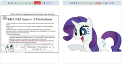 Size: 1160x613 | Tagged: safe, artist:mysteriouskaos, derpy hooves, rarity, pony, unicorn, derp, exploitable meme, juxtaposition, juxtaposition win, meta, pointing, rage face, simple background, smiling, text, trollface, vector, white background