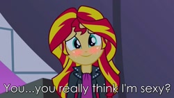 Size: 1280x720 | Tagged: safe, edit, screencap, sunset shimmer, equestria girls, rainbow rocks, blushing, bronybait, crying, cute, happy, image macro, meme, photoshop, solo