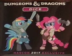 Size: 282x220 | Tagged: safe, derpibooru import, pinkie pie, rainbow dash, earth pony, pegasus, pony, dungeons and dragons, female, hascon, mare