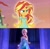 Size: 1280x1253 | Tagged: safe, sunset shimmer, equestria girls, my past is not today, blouse, clothes, comparison, contrast, discussion, dress, elsa, feminism, fire, frozen (movie), heroic, ice, let it go, magic, not fiery shimmer, summerbetes
