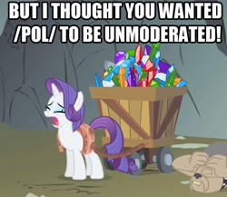 Size: 755x656 | Tagged: safe, rarity, spot, diamond dog, pony, unicorn, /pol/, 4chan, reaction image