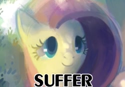 Size: 415x288 | Tagged: safe, fluttershy, pegasus, pony, female, image macro, mare, pink mane, reaction image, yellow coat