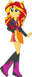 Size: 3000x7050 | Tagged: safe, artist:theshadowstone, sunset shimmer, equestria girls, absurd resolution, eared humanization, ponied up, pony ears, simple background, solo, transparent background