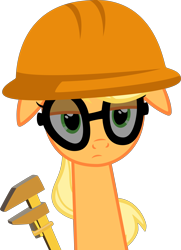 Size: 3018x4168 | Tagged: safe, artist:felix-kot, applejack, earth pony, pony, goggles, long neck, nope, nope.avi, simple background, solo, team fortress 2, transparent background, vector, wrench