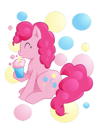 Size: 600x754 | Tagged: safe, artist:butterscotch25, pinkie pie, earth pony, pony, drink, female, mare, pink coat, pink mane, solo