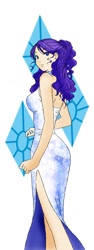 Size: 491x1305 | Tagged: safe, artist:groovyfish, rarity, clothes, female, humanized, solo