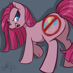 Size: 600x600 | Tagged: safe, artist:addictionhalfway, pinkie pie, earth pony, pony, crayon, female, mare, pink coat, pink mane, pinkamena diane pie